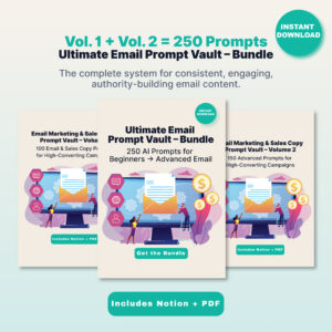 email marketing & sales copy prompt vault bundle (250 prompts) • chatgpt • notion + pdf • digital download