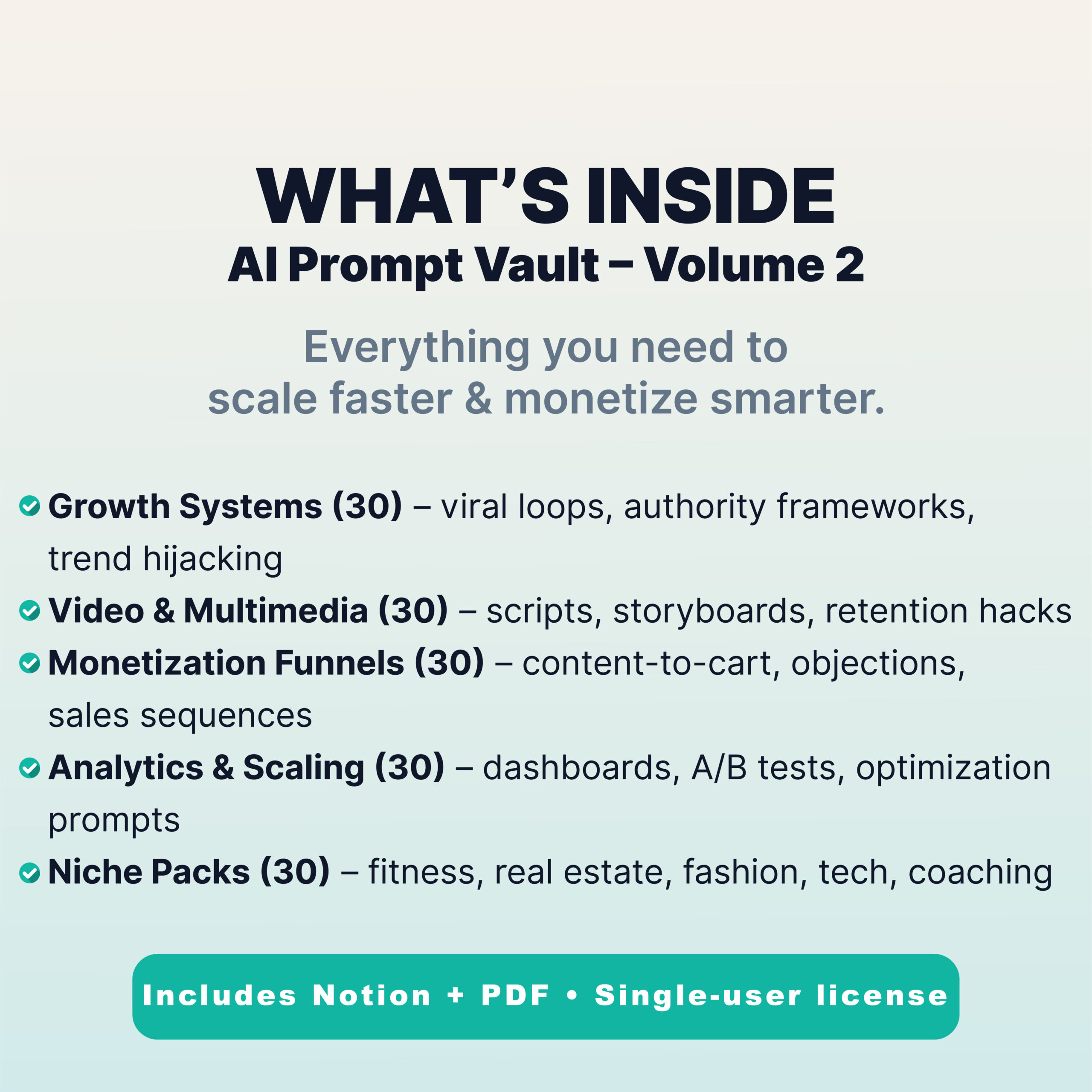 Social Media Prompt Vault Vol. 2 – 150 Advanced & Niche AI Prompts for Growth, Video, Funnels & Analytics (Notion + PDF)