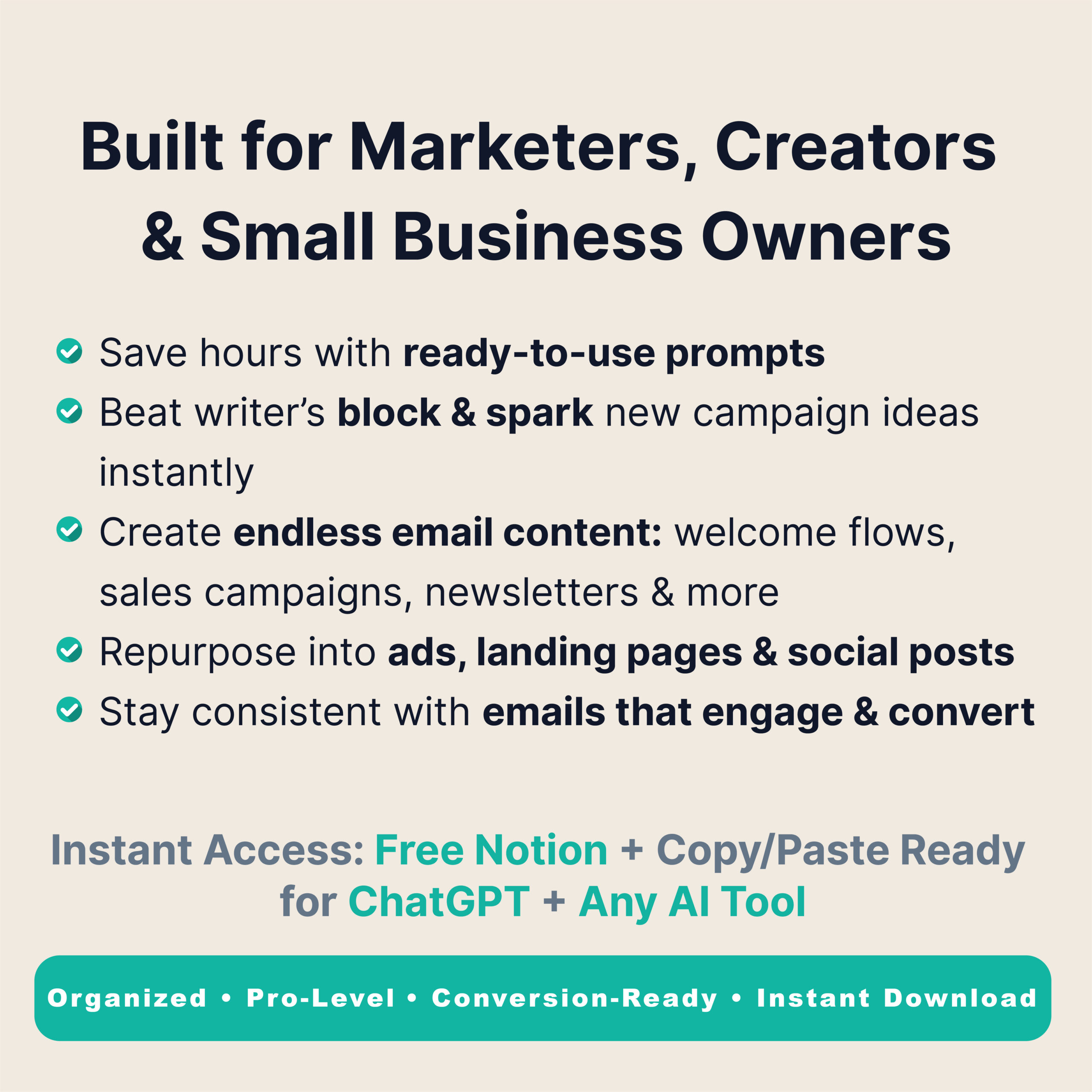 100 email marketing & sales copy prompts • prompt vault for chatgpt • notion link + pdf • digital template 100 email marketing & sales copy prompts • prompt vault for chatgpt • notion link + pdf • digital template